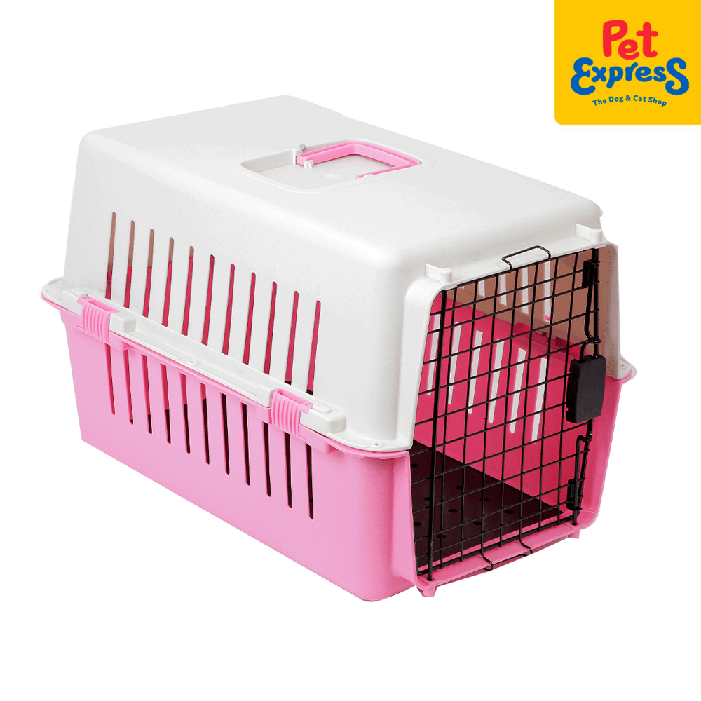 Kennel Pro Pet Carrier Medium Pink KN307 61x40x39cm Pet Express