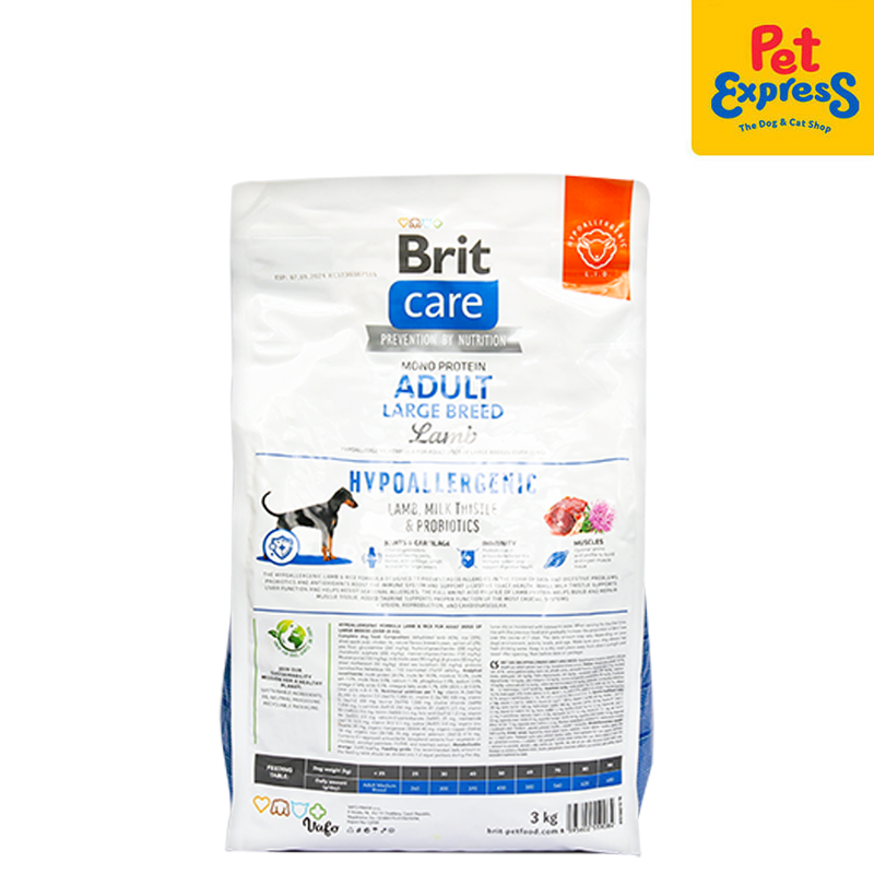 Brit Care Hypoallergenic Adult Large Breed Lamb Dry Dog Food 3kg
