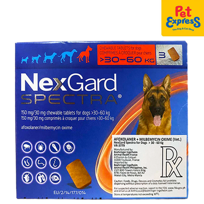 NexGard Spectra Chewable Tablet for Extra Large Breed Dogs >30-60kg (3 tablets)