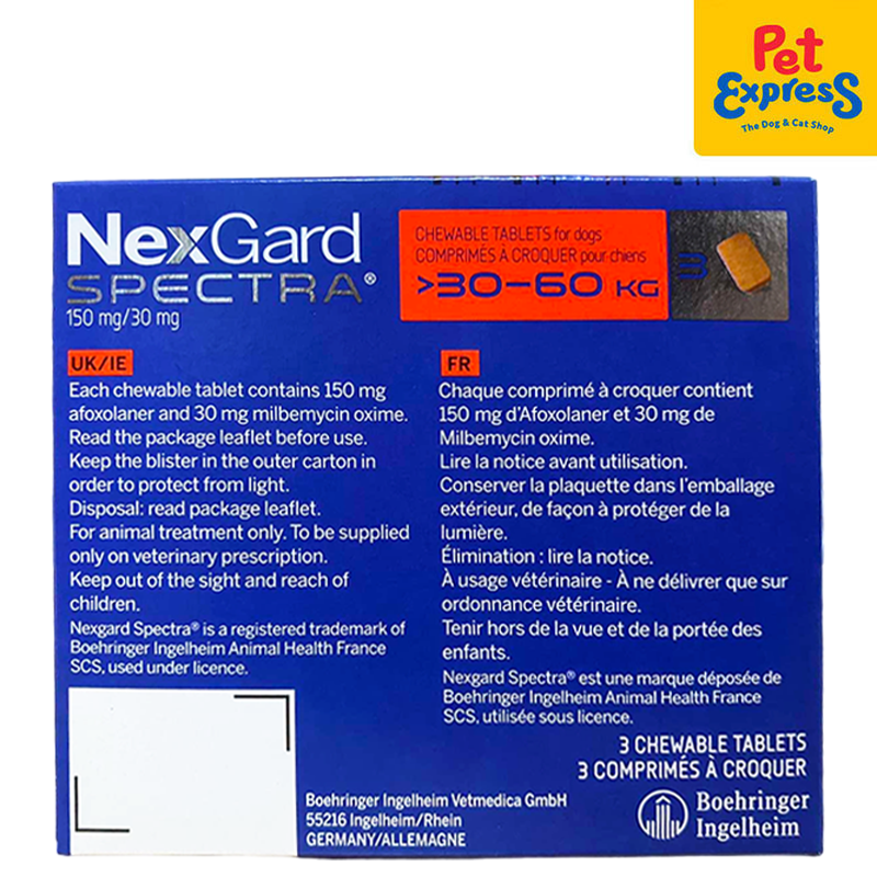 NexGard Spectra Chewable Tablet for Extra Large Breed Dogs >30-60kg (3 tablets)