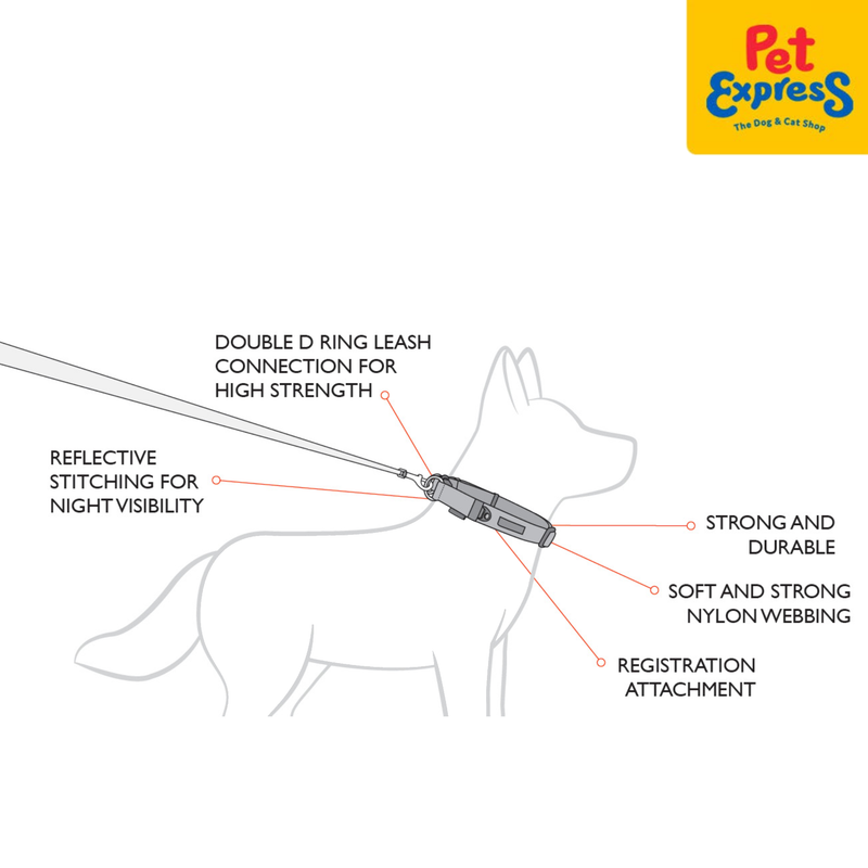 EzyDog Double Up Dog Collar Small Denim