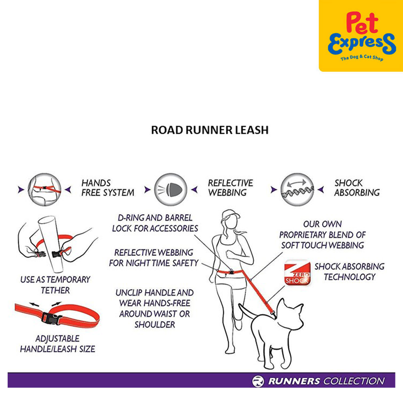 EzyDog Road Runner Dog Leash Black