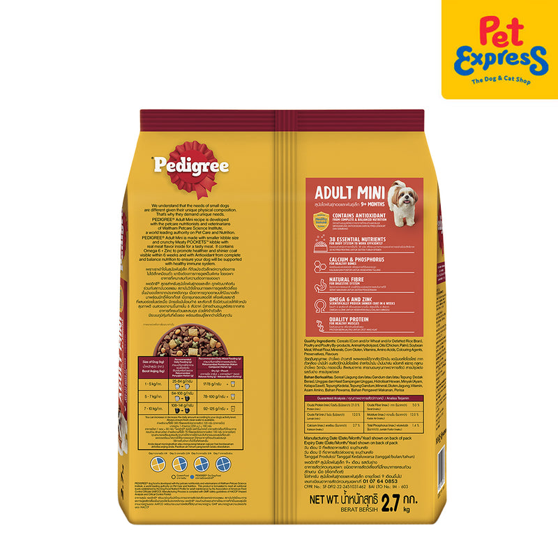 Pedigree Adult Mini Grilled Liver Dry Dog Food 2.7kg