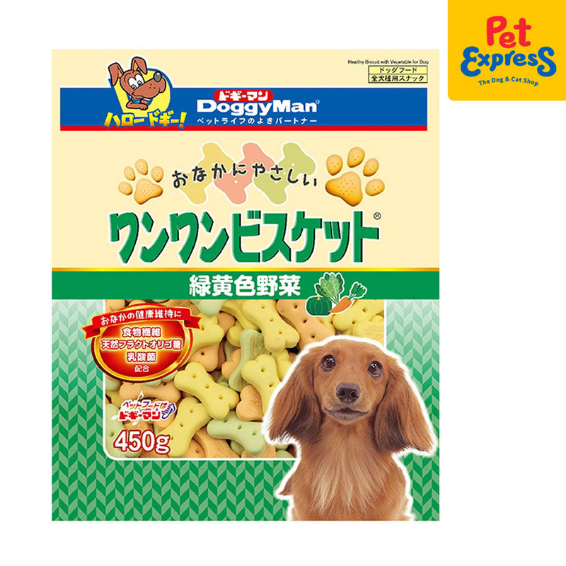 Doggyman Biscuit Crunchy Green and Yellow Vegetable Dog Treats 450g