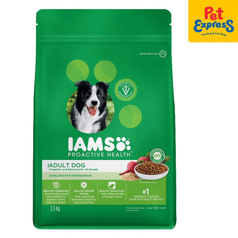 IAMS Adult All Breed Chicken Dry Dog Food 1.5kg