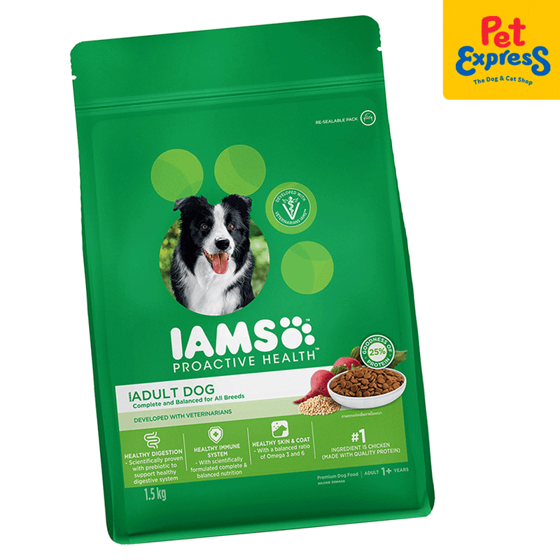 IAMS Adult All Breed Chicken Dry Dog Food 1.5kg