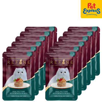 SmartHeart Refine Adult Tuna with Bonito in Jelly Wet Cat Food 70g (12 pouches)
