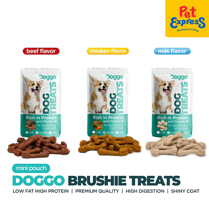 Doggo Brushie Milk Dog Treats Mini Pouch 80g