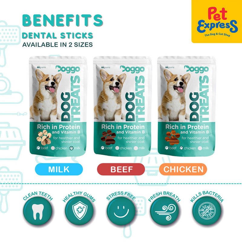 Doggo Dental Sticks Chicken Dog Treats Mini Pouch 80g