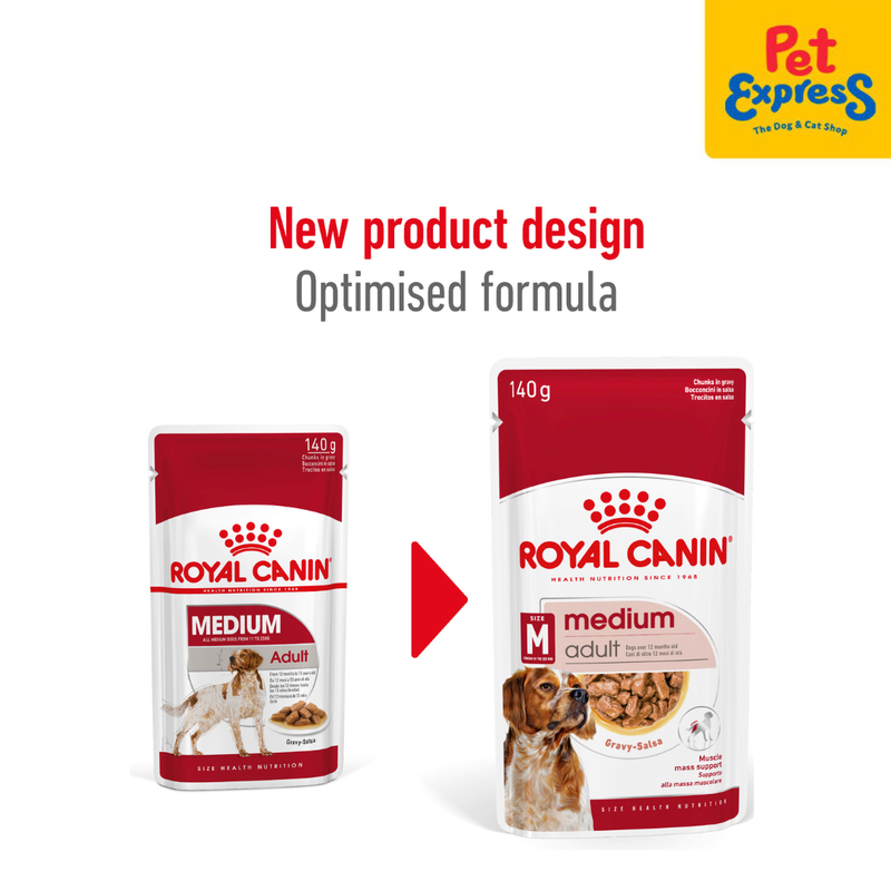 Royal Canin Size Health Nutrition Adult Medium Wet Dog Food 140g (10 p – Pet  Express