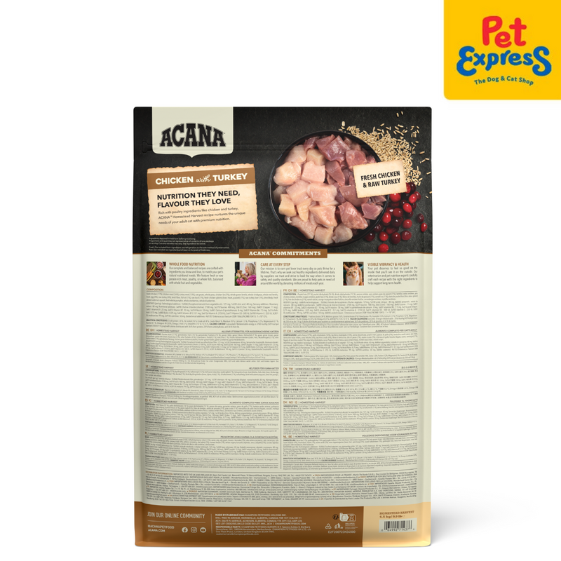 Acana Adult Homestead Harvest Dry Cat Food 4.5kg