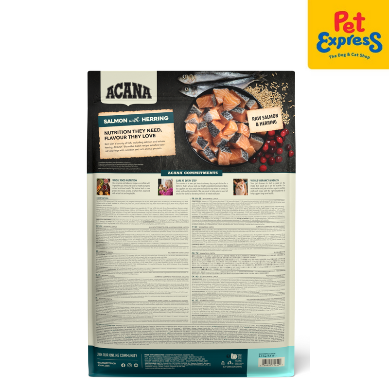 Acana Adult Bountiful Catch Dry Cat Food 4.5kg