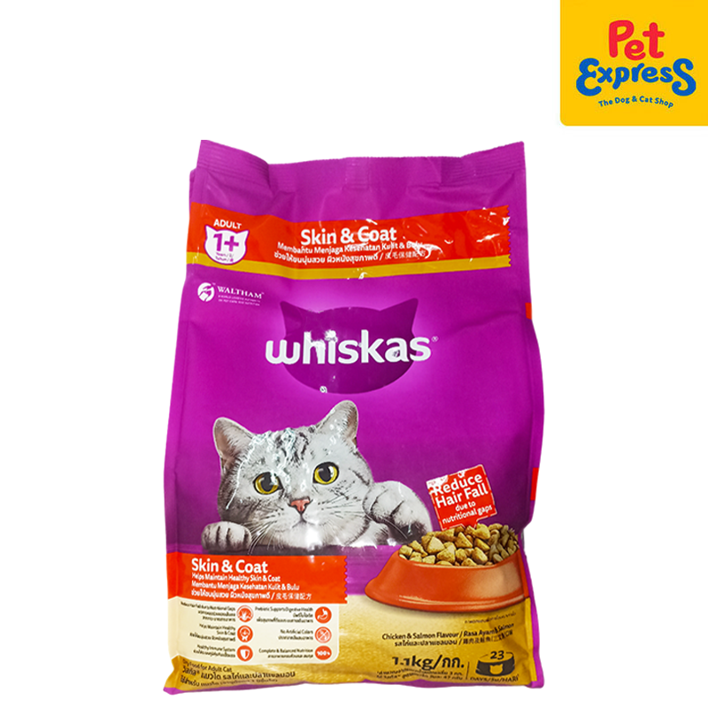 Whiskas Adult Skin and Coat Dry Cat Food 1.1kg