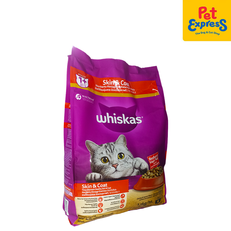 Whiskas Adult Skin and Coat Dry Cat Food 1.1kg