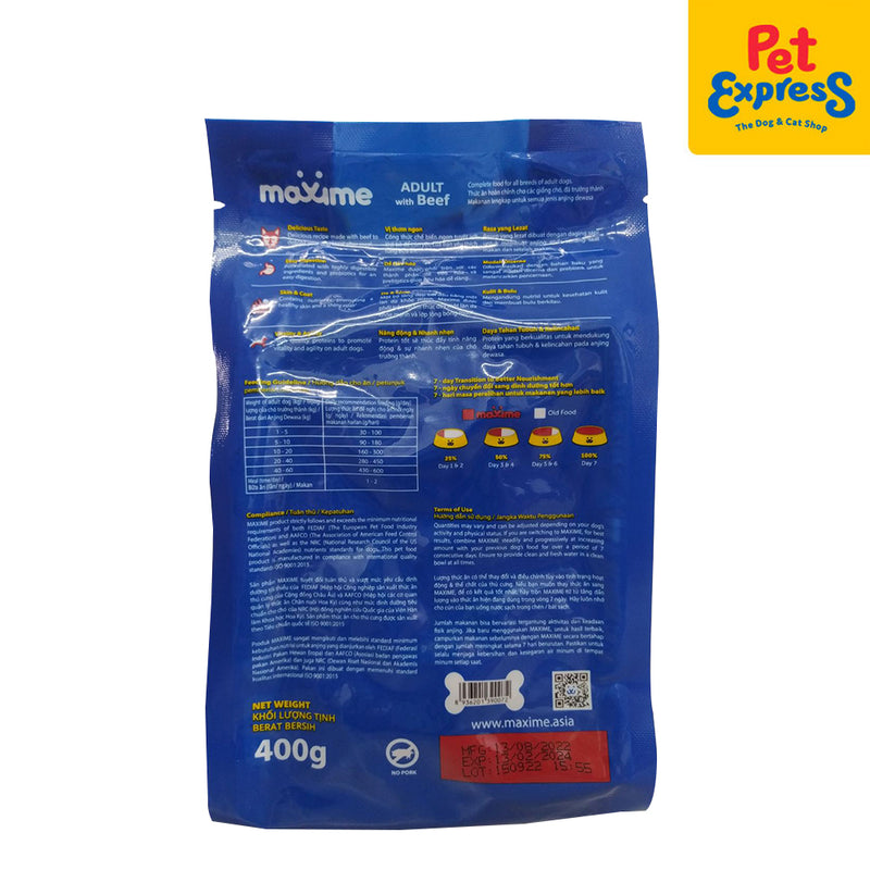 Maxime Adult Beef Dry Dog Food 400g