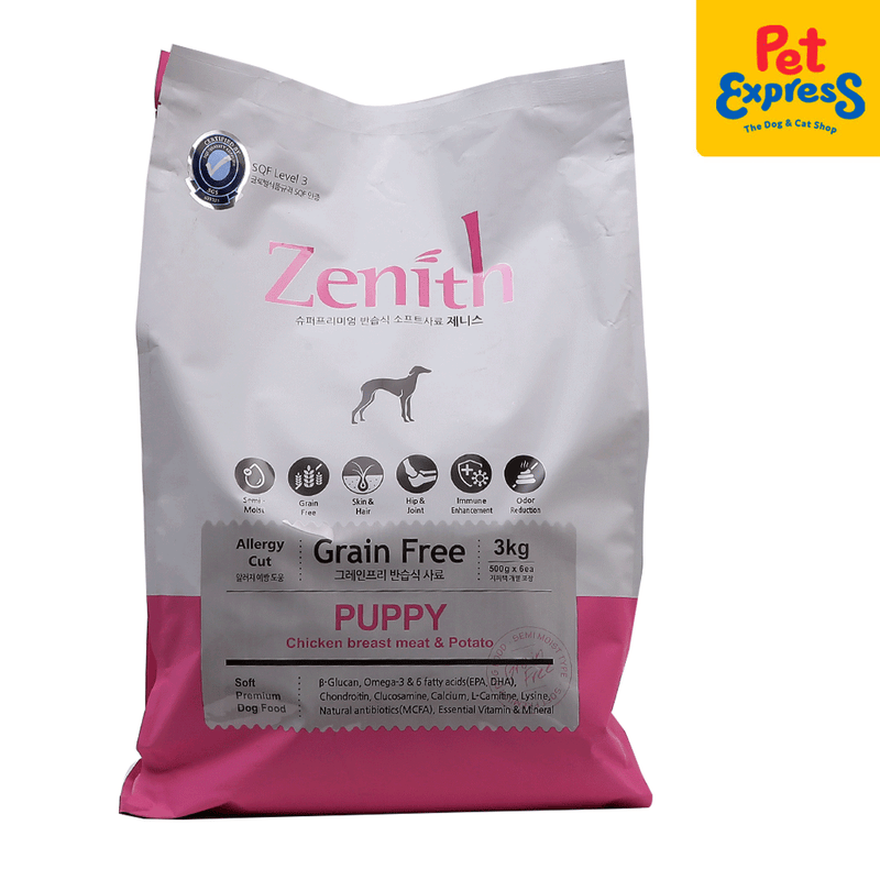 Zenith Grain Free Soft Puppy Chicken and Potato Dry Dog Food 3kg_front