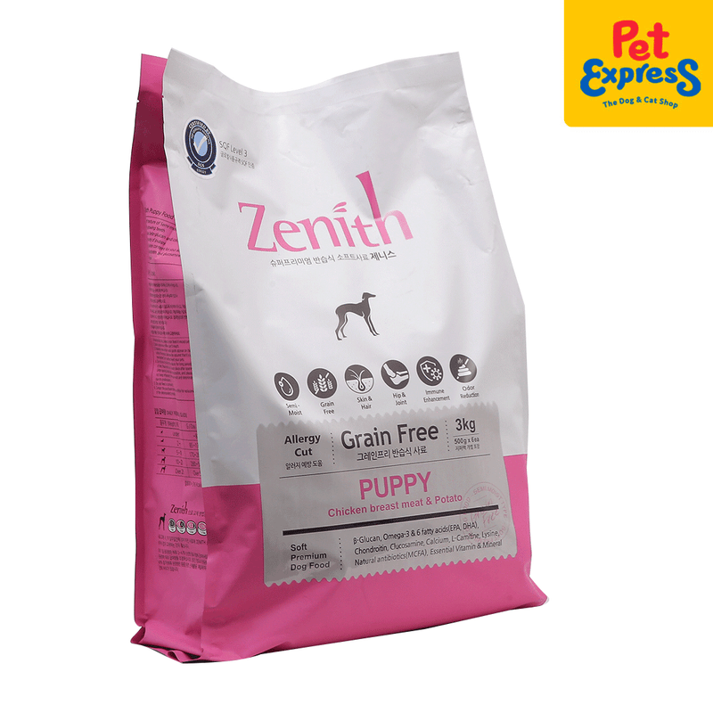 Zenith Grain Free Soft Puppy Chicken and Potato Dry Dog Food 3kg_side
