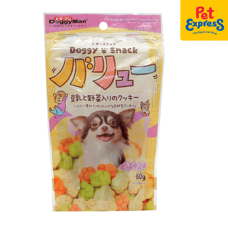 Doggyman Paw Biscuit Milk and Vegetables Dog Treats 60g_front