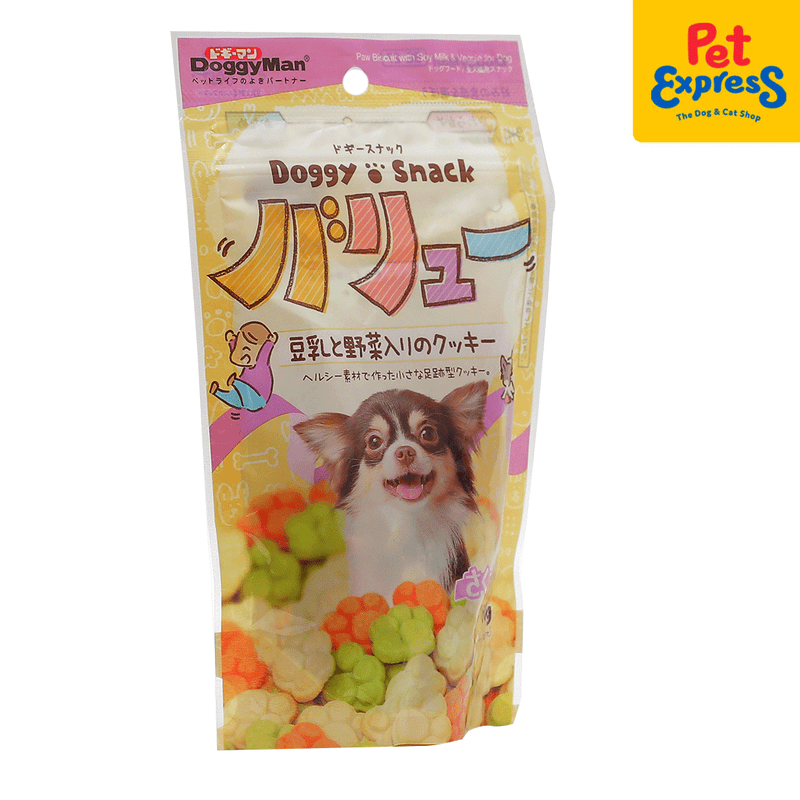 Doggyman Paw Biscuit Milk and Vegetables Dog Treats 60g_side a