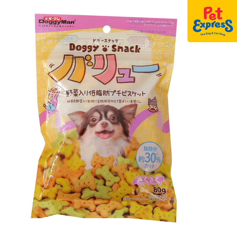 Doggyman Low Fat with Vegetable Biscuit Dog Treats 80g 82114_front