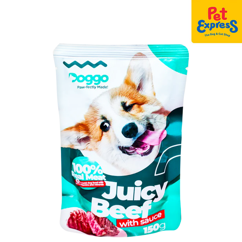 Doggo Juicy Beef Wet Dog Food 150g (12 pouches)