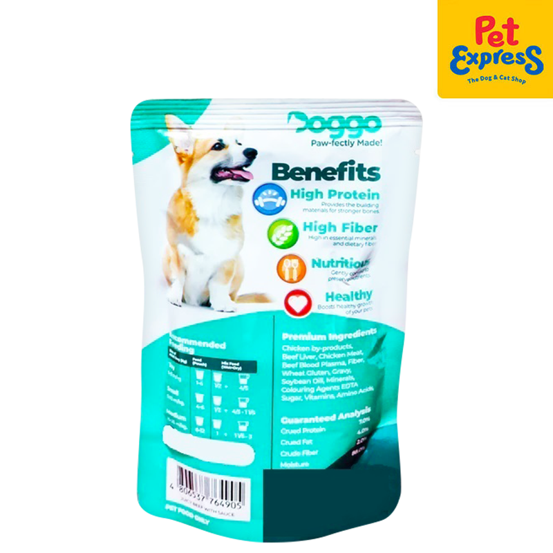 Doggo Juicy Beef Wet Dog Food 150g (12 pouches)