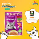 Whiskas Adult Tasty Mix Seafood Cocktail Wakame Seaweed in Gravy Wet Cat Food 70g (14 pouches)