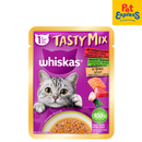 Whiskas Adult Tasty Mix Seafood Cocktail Wakame Seaweed in Gravy Wet Cat Food 70g (14 pouches)