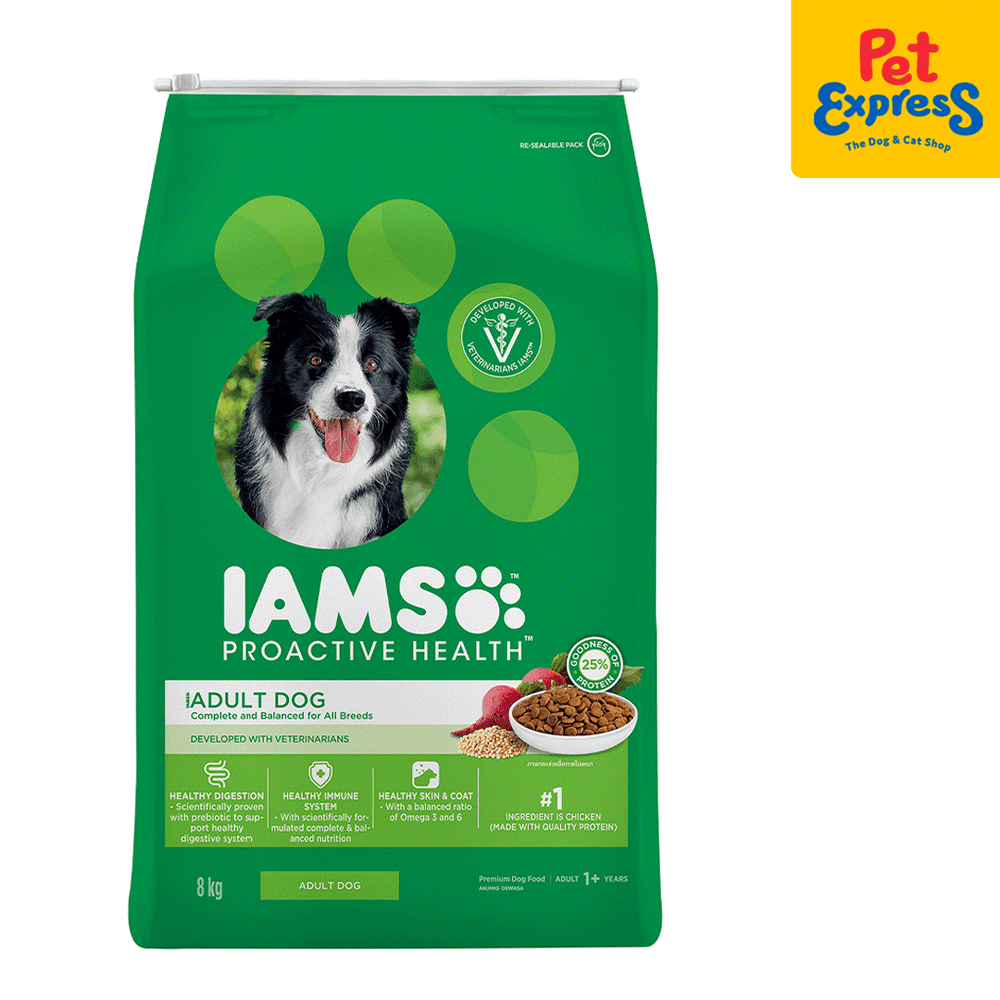 IAMS Adult All Breed Chicken Dry Dog Food 8kg Pet Express