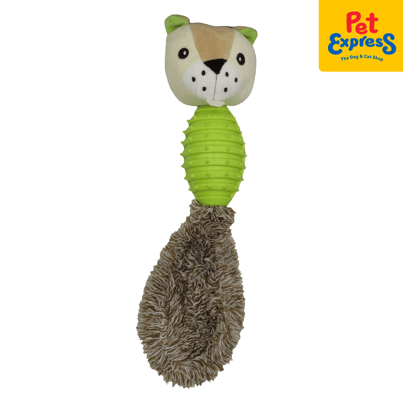Approved Head Fox with Teether Baseball Pet Toy Green SCYB35