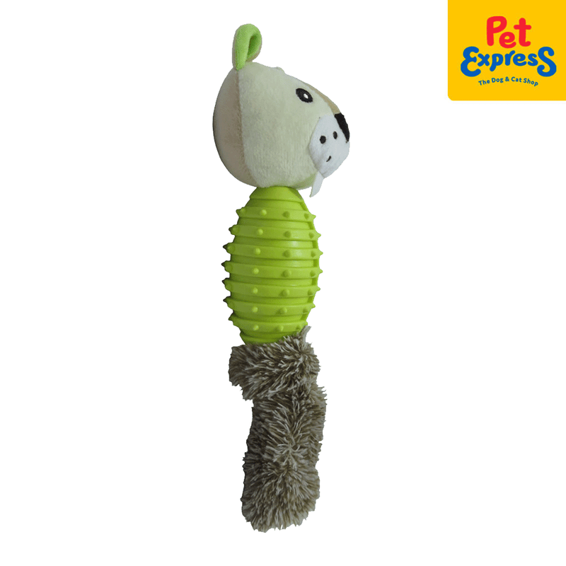 Approved Head Fox with Teether Baseball Pet Toy Green SCYB35