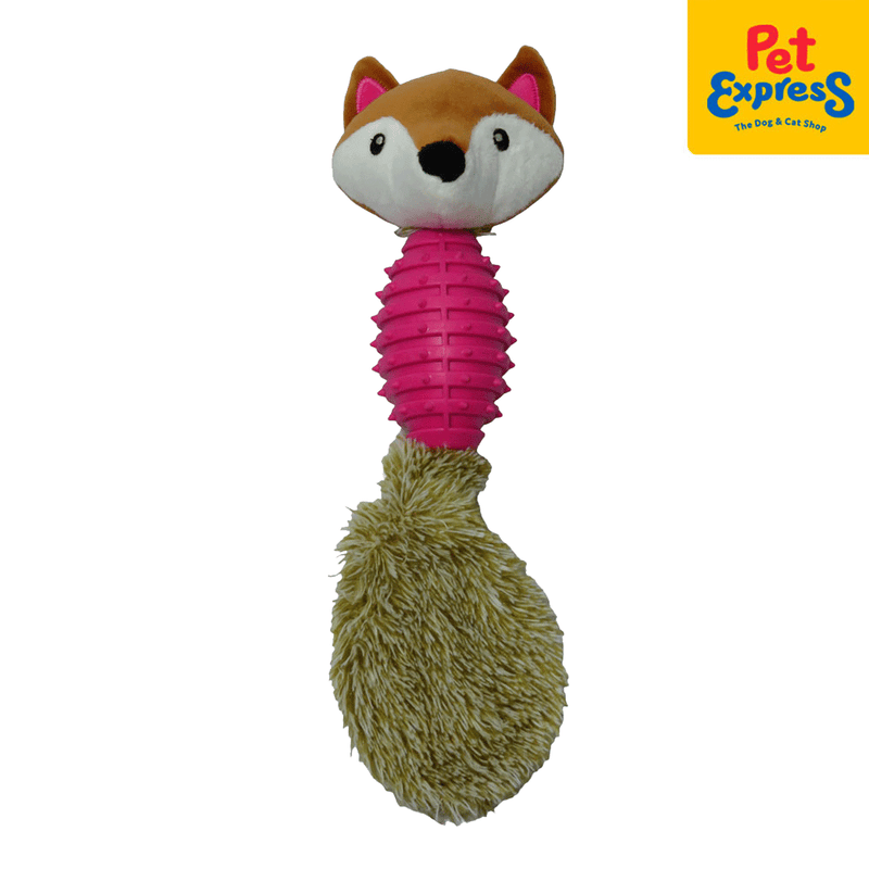 Approved Head Fox with Teether Baseball Pet Toy Pink SCYB35