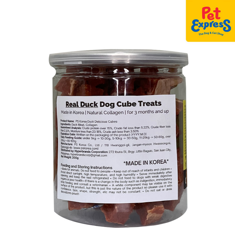 PS Korea Real Duck Cubes Dog Treats 200g