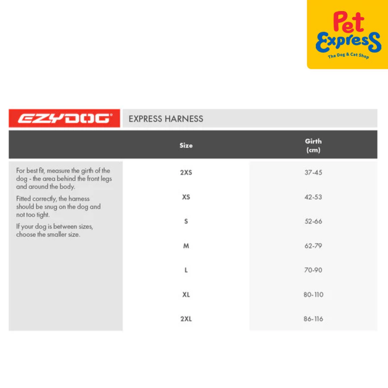 EzyDog Express Dog Harness Large Denim