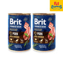 Brit Premium by Nature Pork with Trachea Wet Dog Food 400g (2 cans)
