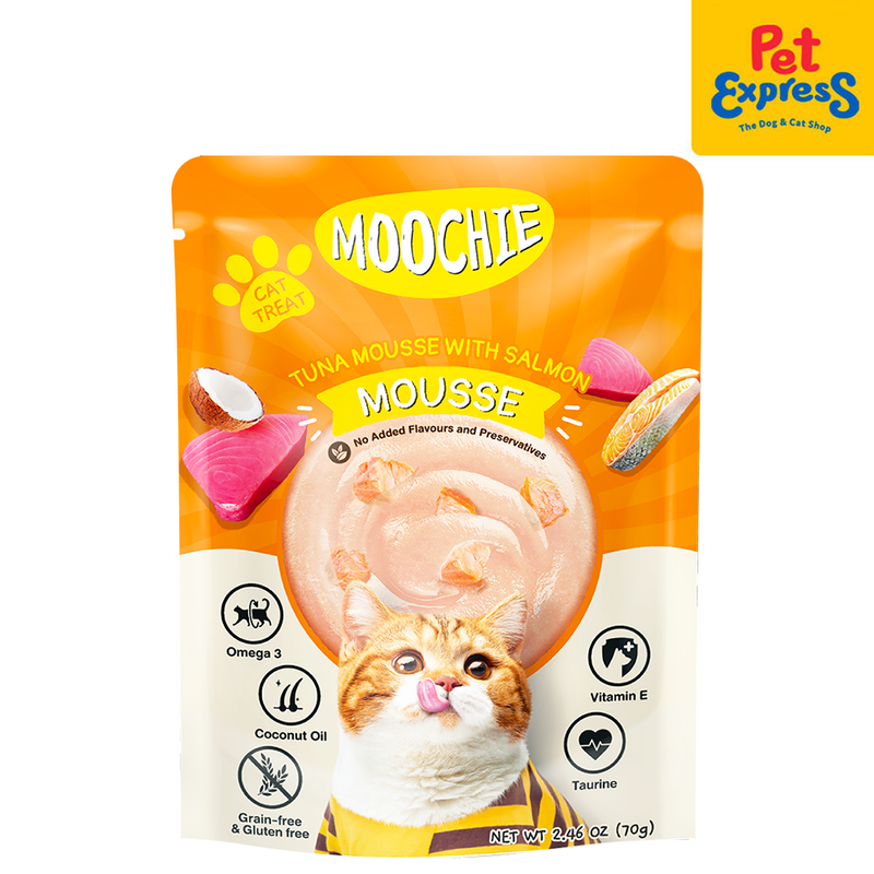 Moochie Tuna Mousse with Salmon Cat Treats 70g