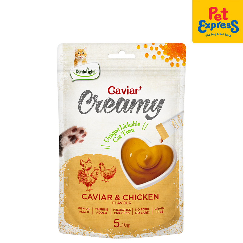 Dentalight Caviar+ Creamy Chicken Cat Treats 5x10g