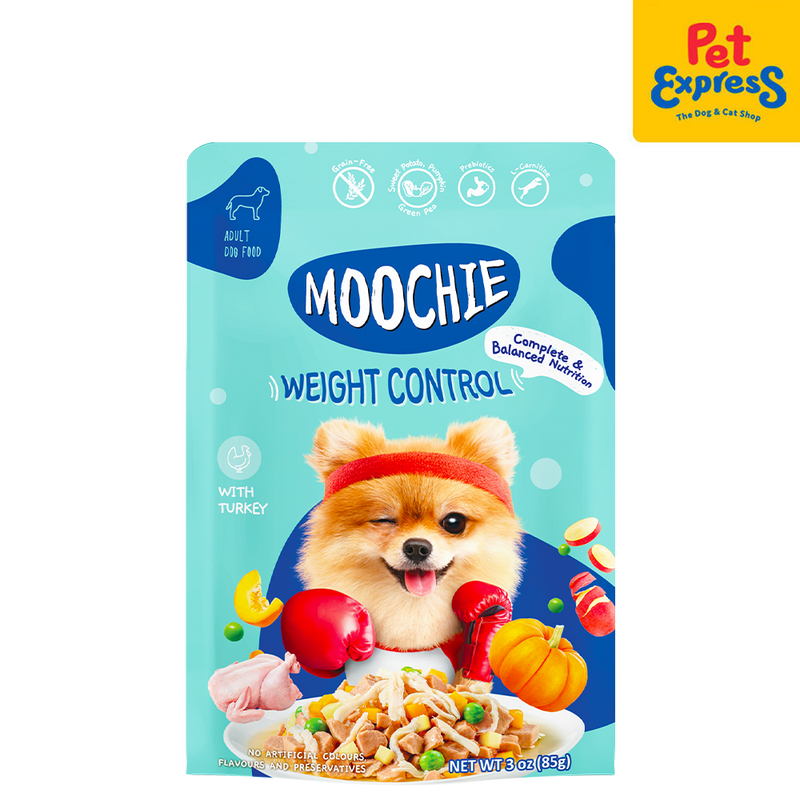 Moochie Adult Small Breed Weight Control Turkey Wet Dog Food 85g (12 pouches)