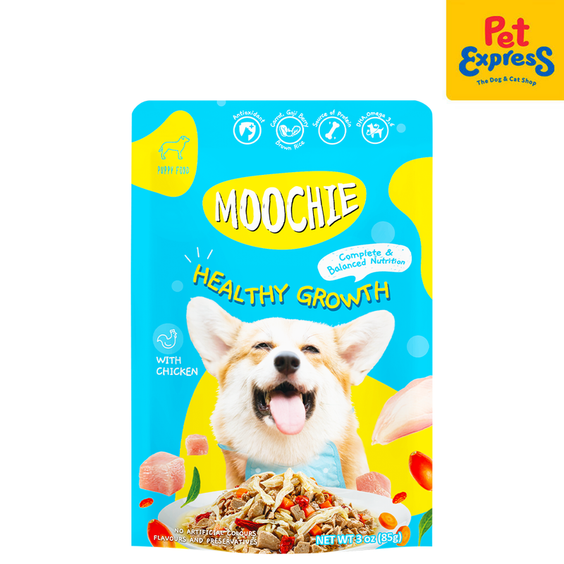 Moochie Puppy Small Breed Healthy Growth Chicken Wet Dog Food 85g (12 pouches)