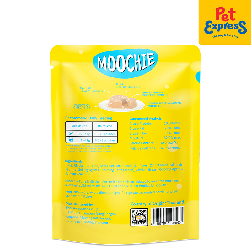 Moochie Kitten Healthy Growth Tuna and Chicken Wet Cat Food 85g (12 pouches)