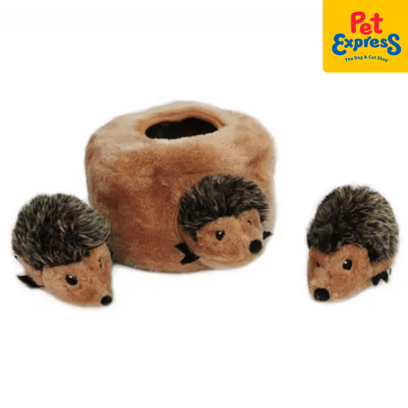 Zippy Paws Zippy Burrow Hedgehog Den Plush Dog Toy