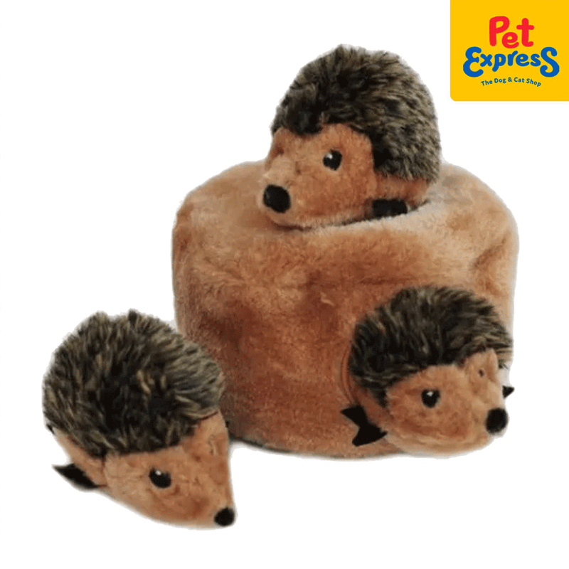 Zippy Paws Zippy Burrow Hedgehog Den Plush Dog Toy