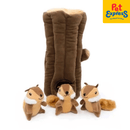 Zippy Paws Burrow Chipmunks Log Plush Dog Toy