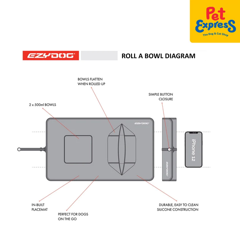 EzyDog Roll A Bowl Pet Bowl