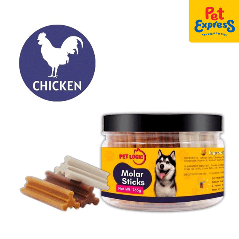 Pet Logic Molar Sticks Chicken Dog Treats 265g