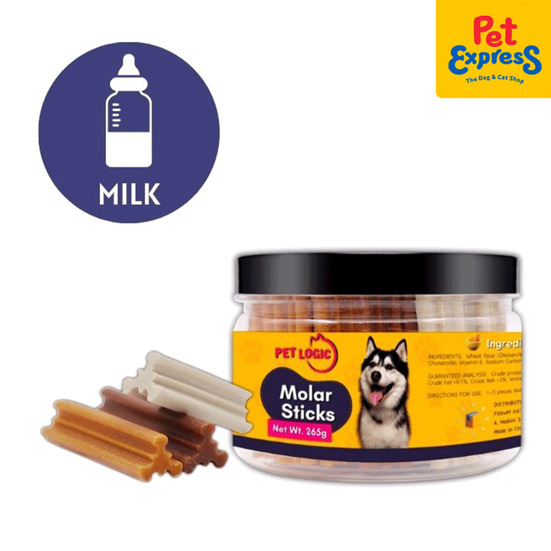 Pet Logic Molar Sticks Milk Dog Treats 265g