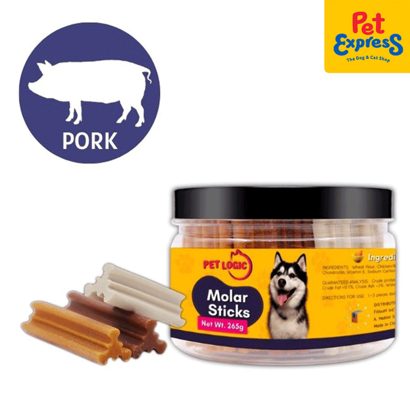 Pet Logic Molar Sticks Pork Dog Treats 265g