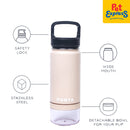 Porta Water Bottle with Detachable Pet Bowl Pet Feeder Sand 16oz