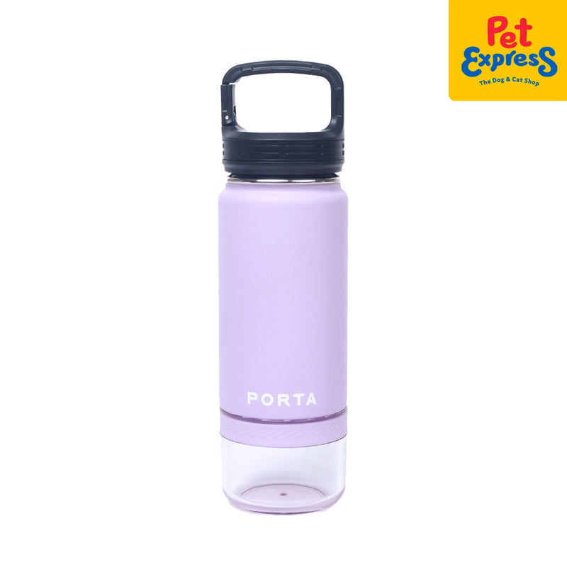 Porta Water Bottle with Detachable Pet Bowl Pet Feeder Lilac 16oz