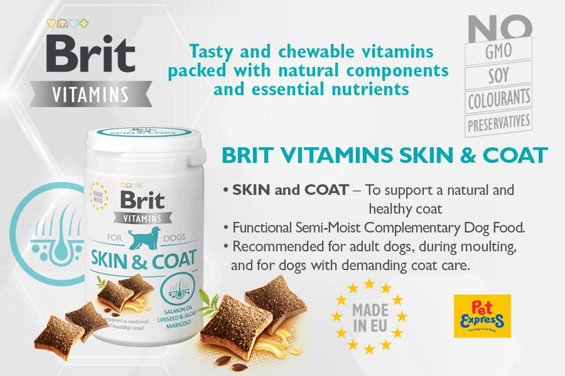 Brit Vitamins Skin and Coat Dog Supplement 150g